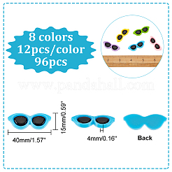 96 Stück 8 Farben undurchsichtige Harz-Cabochons RESI-GL0001-04
