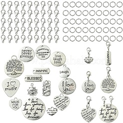 DIY-Wortanhänger-Dekorationsbausatz aus Legierung DIY-YW0008-90