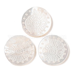 Natürliche weiße Muschel-Cabochons geschnitzt SSHEL-C012-22B