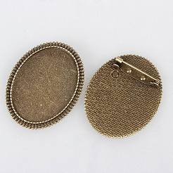 Weinlese Legierung  Broschennadeln cabochon lünette Fassungen PALLOY-N0085-28AB-NF