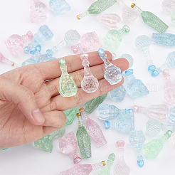 120 Stück 15 Stile Dummy-Flasche transparent Harz Cabochon RESI-DC0001-08