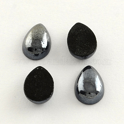 Perlierte plattierte undurchsichtige Glascabochons PORC-S778-4x7-12