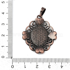 Herz mit ovalen Messing-Anhänger-Cabochon-Fassungen KK-S521-06RC
