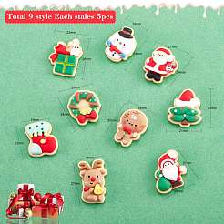 45 stücke 9 arten weihnachtsthema opake harz cabochons JX253A