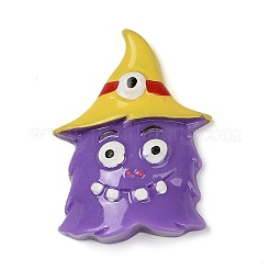Geist mit Hexenhut Halloween undurchsichtige Harz Decoden Cabochons RESI-R446-02F