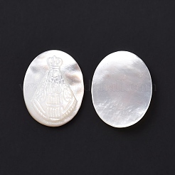 Natürliche weiße Muschel cabochons SSHEL-D083-15