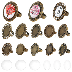 DIY-Set zur Herstellung blanker Fingerringe mit Kuppel DIY-SC0022-20