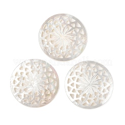 Natürliche weiße Muschel hohle Cabochons SSHEL-I026-19