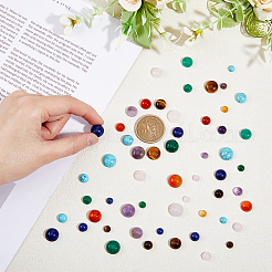56 Stück 28 Stile Chakra natürliche & synthetische gemischte Edelstein-Cabochons G-FH0002-21