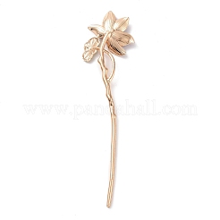 Legierung Emaille Lotus Haarstäbchen OHAR-PW0006-24F