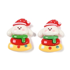Weihnachts-Deko-Cabochons aus undurchsichtigem Harz CRES-M036-12C