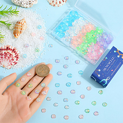 360 Stück 6 Farben Regenbogen schillernde Beschichtung transparente Harz Decoden Cabochons RESI-SC0005-64