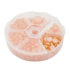Perlkuppel-Cabochons aus Kunstleder mit 1 Box SACR-X0002-32-B