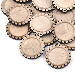 Hölzerne Anhänger Cabochon Fassungen WOOD-S044-08A