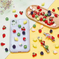 70 Stück 7 Stile undurchsichtige Harz-Decoden-Cabochons RESI-CP0001-07