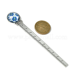 Lesezeichen mit Mosaik-bedruckten Glas-Cabochons AJEW-JK00275-01