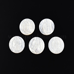 Natürliche weiße Muschel cabochons SSHEL-N034-138