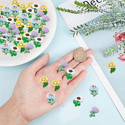 80 Stück opake Harz-Cabochons CRES-SC0002-48