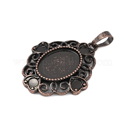 Herz mit ovalen Messing-Anhänger-Cabochon-Fassungen KK-S521-06RC