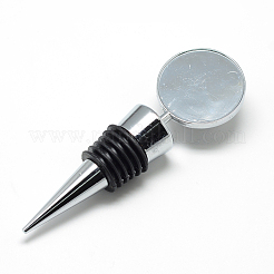 Zink-Legierung Weinflasche Stopper Cabochon Fassungen MAK-R022-02