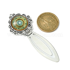 Lesezeichen mit Mosaik-bedruckten Glas-Cabochons AJEW-JK00274