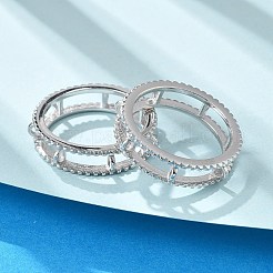 Originaldesign 925 Sterling Silber Loop Ring Fassungen FIND-Z078-01P