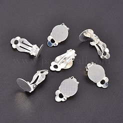 Cabochon-Fassungen für Ohrclips aus Messing X-KK-M019-03S