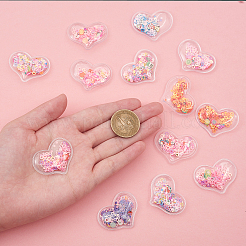 60 Stück 6 Farben Treibsand Pailletten Kunststoff Cabochons KY-CJ0001-41