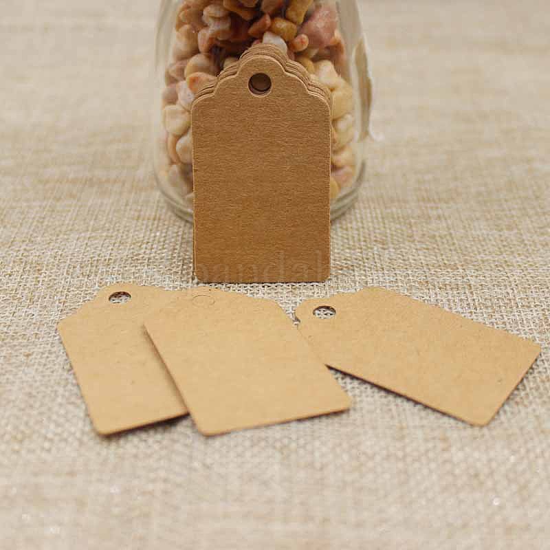 Paper Gift Tags, Hange Tags, For Arts and Crafts, Rectangle, BurlyWood, 50x30x0.4mm, Hole: 5mm