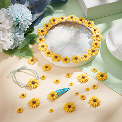 100 stücke 4 arten flatback haar & kostüm zubehör ornamente harz blume daisy cabochons CRES-NB0001-37A