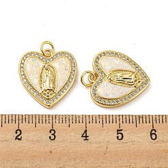 Messing-Mikropflaster mit Zirkonia und synthetischen Opalanhängern KK-D096-03B-01