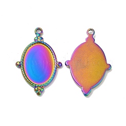 Ionenplattierung (IP) 304 Edelstahl Anhänger Cabochon-Einstellungen STAS-L020-036RC