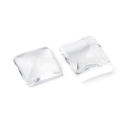 Transparent klares Glas Quadrat Cabochon GGLA-A001-15mm