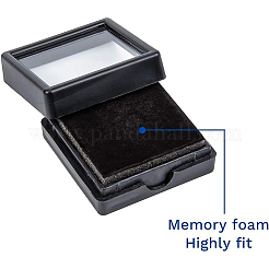 Benecreat 24pcs Samt Edelstein Vitrine Quadrat Diamant Edelstein Schmuck Aufbewahrungsbox Organizer Fall mit Samt innen schwarz OBOX-BC0001-03