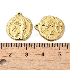 Manuelles Polieren von 304 Edelstahl-Anhänger-Strass-Fassungen Nuggets STAS-P335-37G