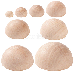 8 Stück 8 Stile Holz-Cabochons WOOD-BC0001-23