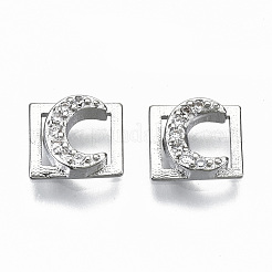 Messing-Mikro pflastern klare Zirkonia Cabochons KK-S061-50P-NR