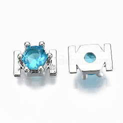 Messing Mikro ebnen Zirkonia cabochons X-KK-S061-48P-G-NR