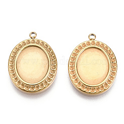 Cabochon-Fassungen für Anhänger aus Edelstahl 304 STAS-T060-55G