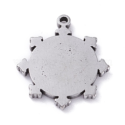 Anlaufgeschützter Anhänger aus Edelstahl 304 mit Strass-Cabochons STAS-P288-15P