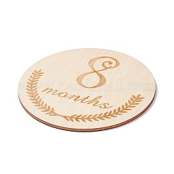 Flache runde Holzcabochons mit Monat WOOD-XCP0001-43