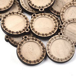 Hölzerne Anhänger Cabochon Fassungen WOOD-S044-09A