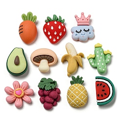 Cartoon-Frucht-Cabochons aus undurchsichtigem Harz RESI-D006-03