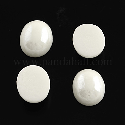 Pearlized vernickelt handgefertigten Porzellan Cabochons PORC-S804-10x14-M