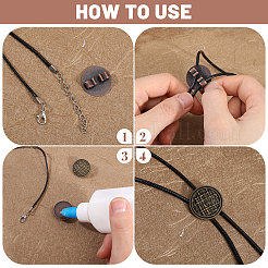 12 Stück 3 Farben Legierung Bolo Tie Schieber Verschluss Cabochon Einstellungen FIND-CA0008-91