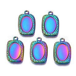 Gestellbeschichtung Regenbogenfarbe 304 Edelstahl Anhänger Cabochon-Einstellungen STAS-S119-118