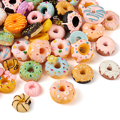 96 Stück 24 Arten undurchsichtige Harz-Donut-Cabochons RESI-TA0001-64