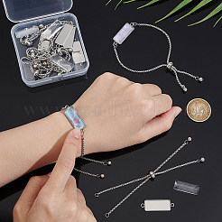 DIY Blanko-Set für rechteckige Kuppelgliederarmbänder DIY-UN0005-31