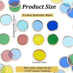 36 Stück 6 Farben farbige Glasmosaikfliesen DIY-OC0009-46