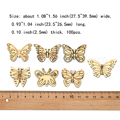 100 Stück Cabochons aus Pappelholz WOOD-CJ0001-40